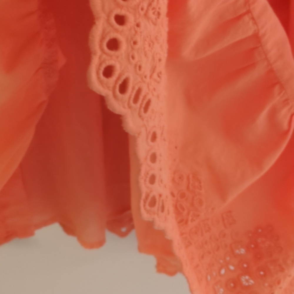 NY&C tiered peach dress eyelet sleeves and hem - Picture 8 of 12